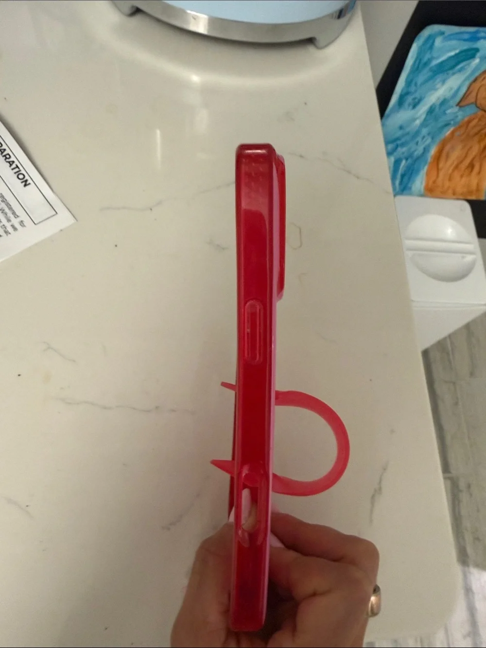 Loopy Case Berry Stripes Pink & Red Phone Case with Loop